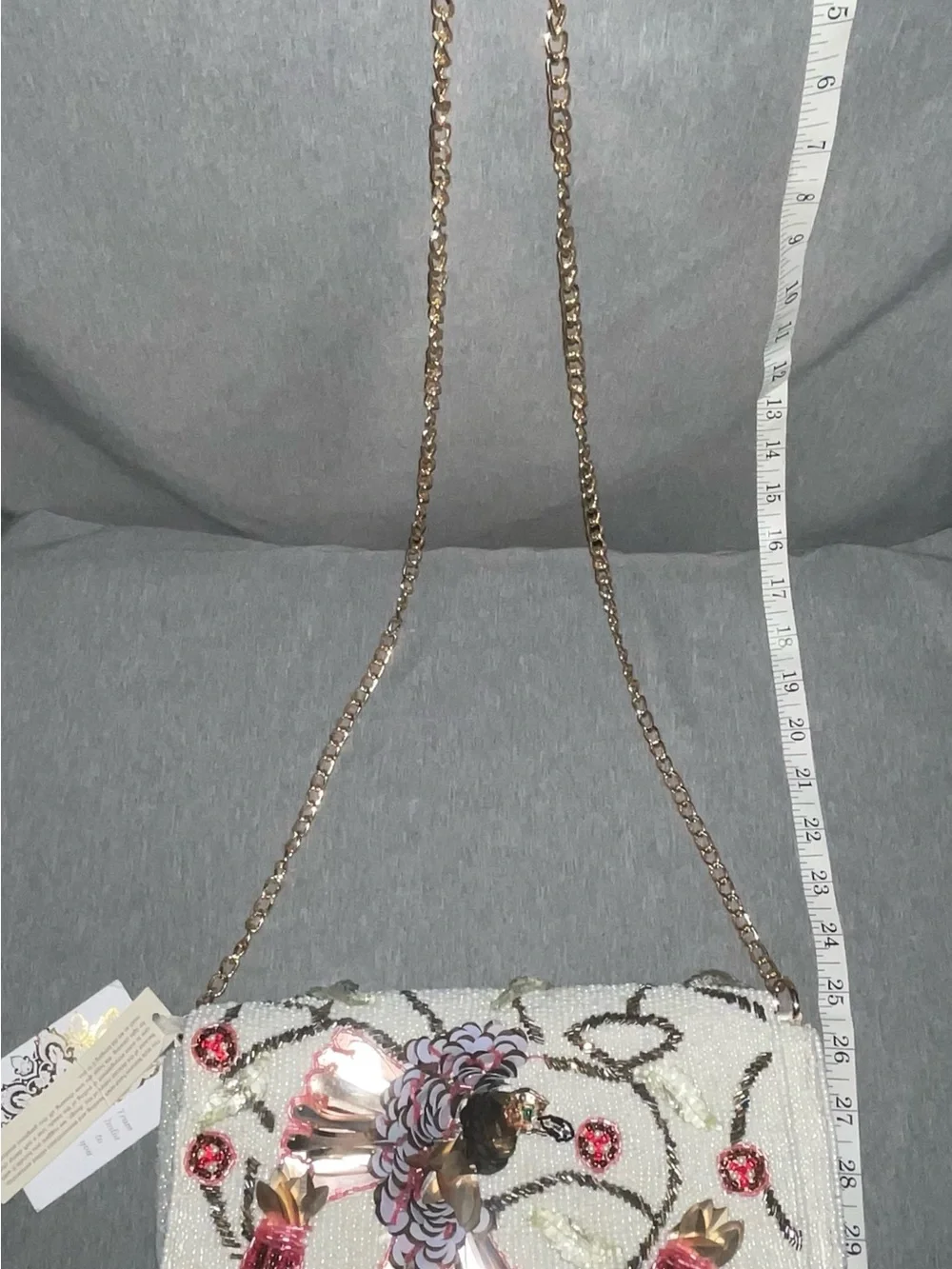 Viral NWT Elegant Beaded Hummingbird Clutch Handbag Chain Strap